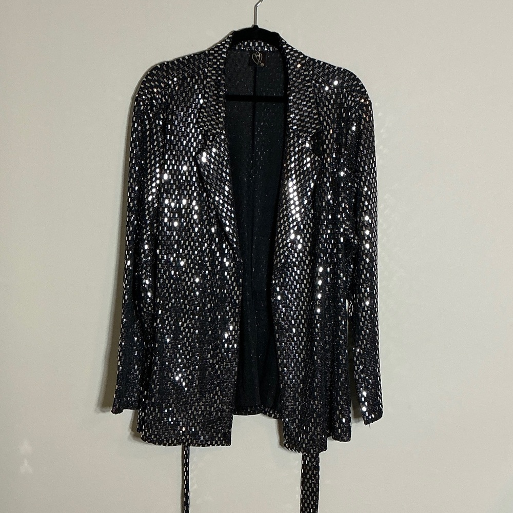Black And Silver Sequin Jacket - image 1